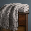 Warm Light Gray Knitted Blanket For Winter