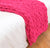 Chenille Chunky Pink Knitted Blanket