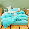 Pastel Blue and Plaid Bedding Set