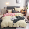 Beige and Pink Reversible Bedding Set