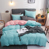 Light Blue and Pink Reversible Bedding Set