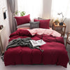 Red and Pink Reversible Bedding Set