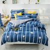 Scandinavian Bedding Set With Blue Stripes