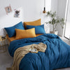 100% Cotton Plain Bedding Set Duck Blue