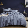 Gray Blue 100% Cotton Plain Bedding Set