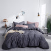 100% Cotton Plain Bedding Set Dark Gray