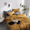 100% Cotton Plain Bedding Set Yellow