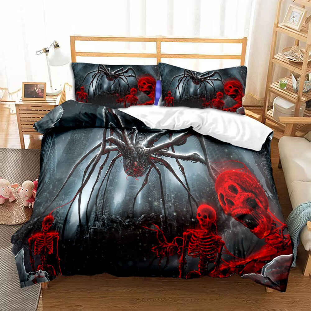 Red Spider and Skeleton Duvet Cover