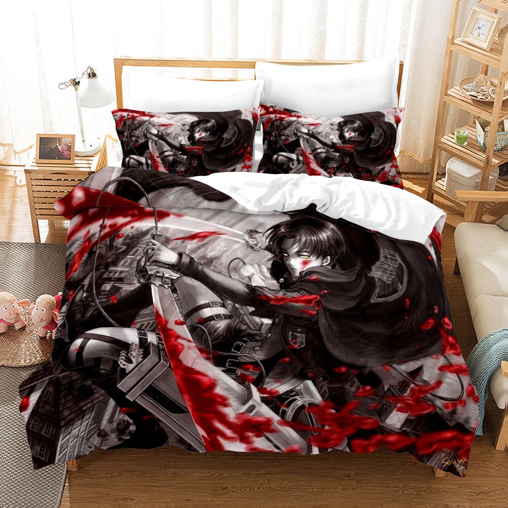 Duvet Cover Attack On Titan Blood Runs