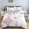 Ballerina And Her Dancing Swan Duvet Cover