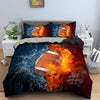 Water And Fire American Football Ball Duvet Cover