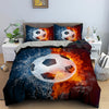 Water And Fire Soccer Ball Duvet Cover