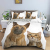 German Shepherd And Cat White Duvet Cover