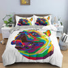 Multicolor Bulldog White Duvet Cover