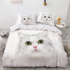 White Duvet Cover White Cat With Green Eyes