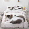 Ceylon Cat White Duvet Cover