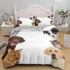 Cat And Dog White Duvet Cover