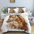 Brown Horse White Duvet Cover