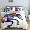 Multicolored Horse White Duvet Cover