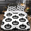 Halloween Black Pumpkin White Duvet Cover