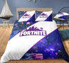 Fortnite White And Purple Duvet Cover