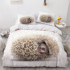 Cute Hedgehog White Duvet Cover