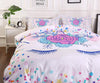 Sleeping Unicorn White Duvet Cover