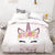 Little Girl Unicorn White Duvet Cover