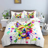 White Yorkshire Terrier Multicolored Duvet Cover