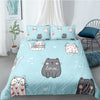 Blue Duvet Cover All Cute Cats