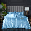 Sky Blue Satin Duvet Cover