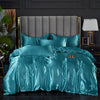 Blue Satin Duvet Cover