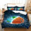 Earth And Basketball Blue Duvet Cover