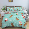 Deer And Santa Claus Duvet Cover