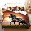 Black Friesian Horse Duvet Cover