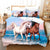 White And Brown Horses Duvet Cover