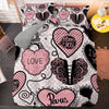 Paris Pink Hearts Duvet Cover