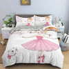 Pink Dancer Duvet Cover With Her Cat