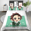 White And Green Demon Slayer Duvet Cover