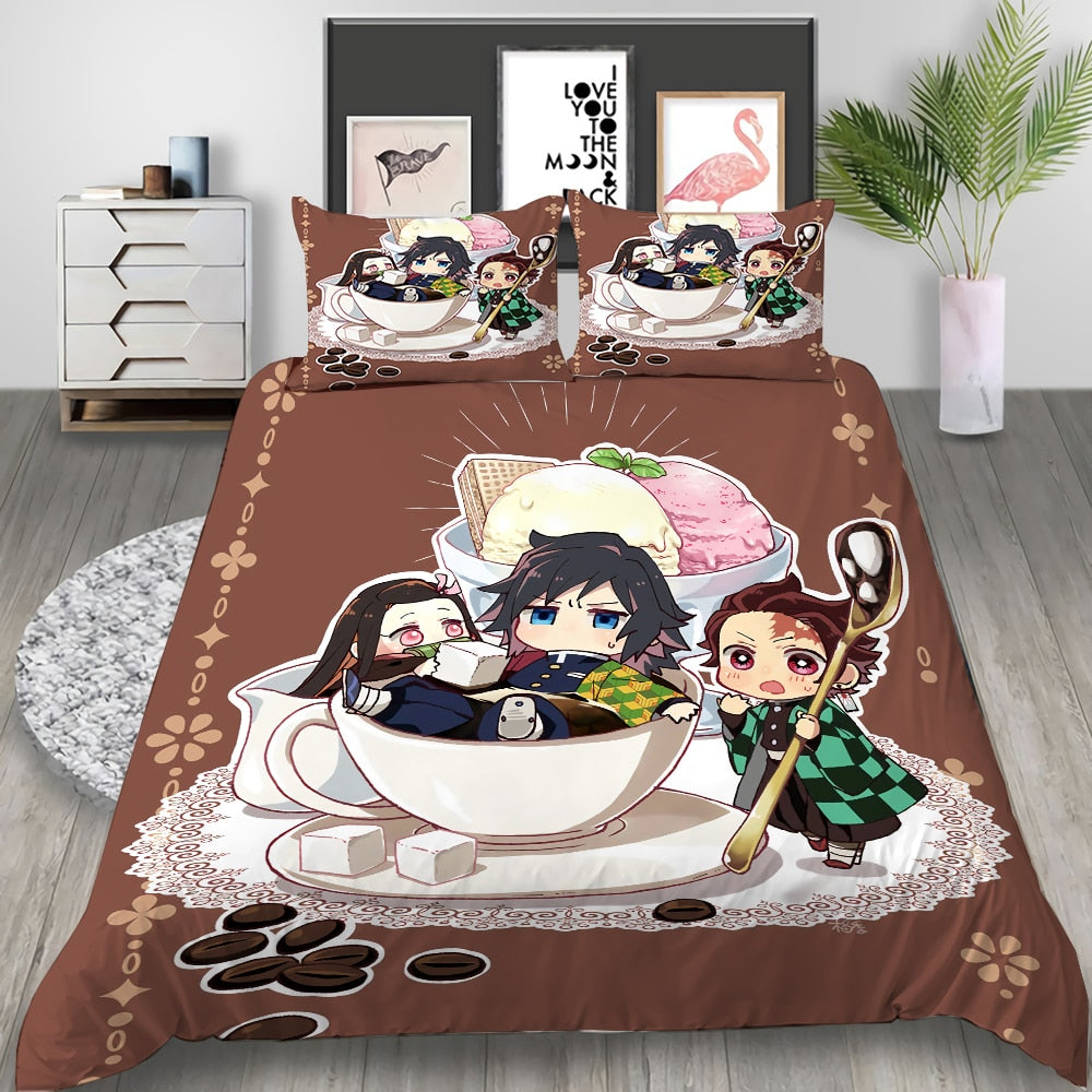 Brown Demon Slayer Duvet Cover