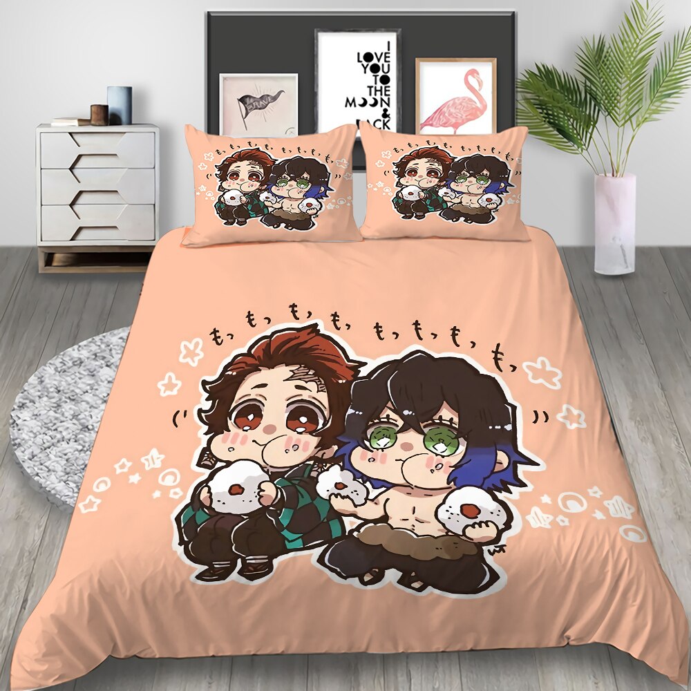 Duvet Cover Demon Slayer Tanjiro Brown