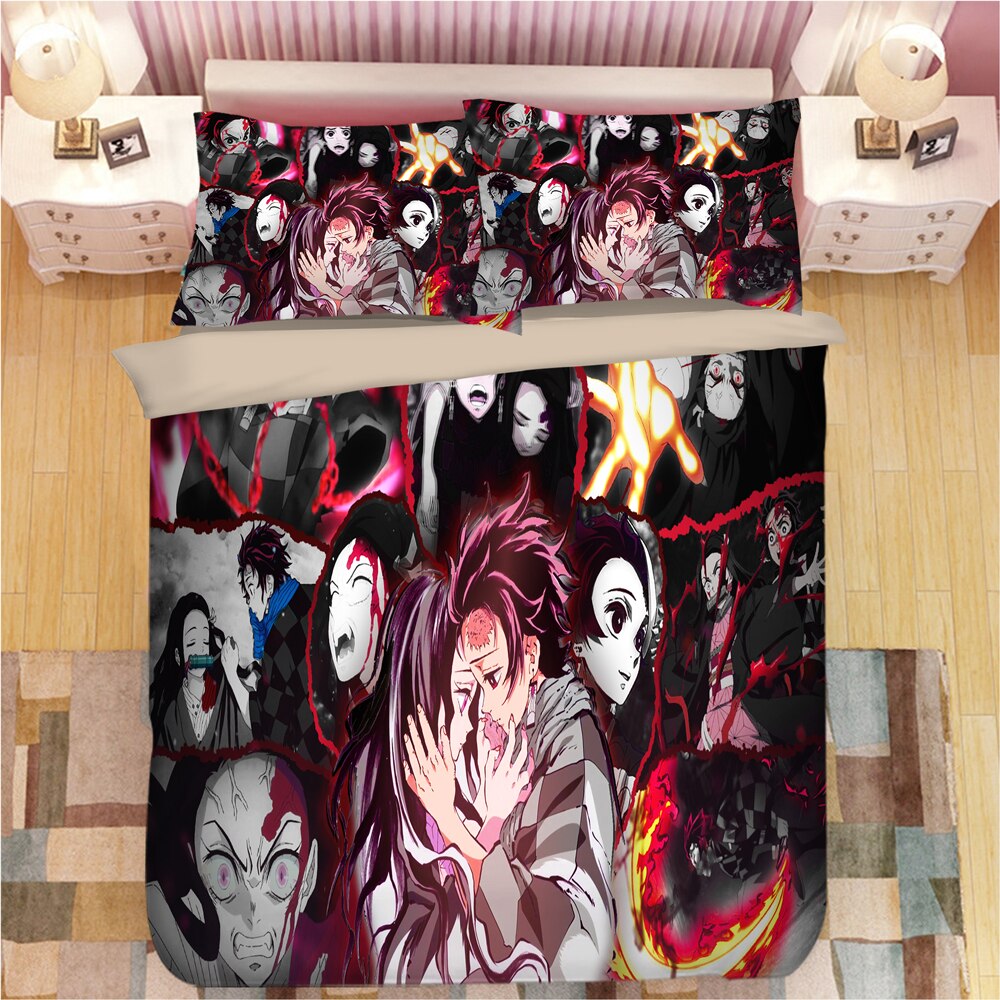 Demon Slayer Tanjiro And His Sister Duvet Cover