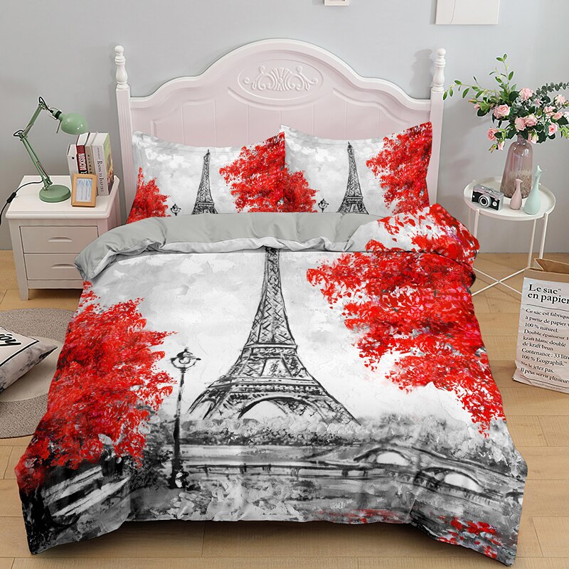 Eiffel Tower Drawn Duvet Cover