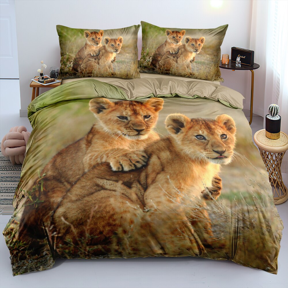 Two Little Lion Cubs Duvet Cover