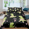 Pink Yellow And Blue Dinosaurs Duvet Cover