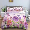 Flowers And Butterflies Duvet Cover