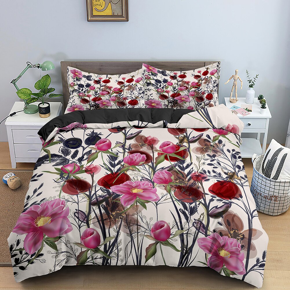 Pink Flowers Duvet Cover