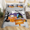 Halloween Party Gray Duvet Cover