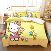 Duvet Cover Hello Kitty Yellow Flowers