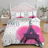 Duvet Cover I Love Paris Eiffel Tower Pink